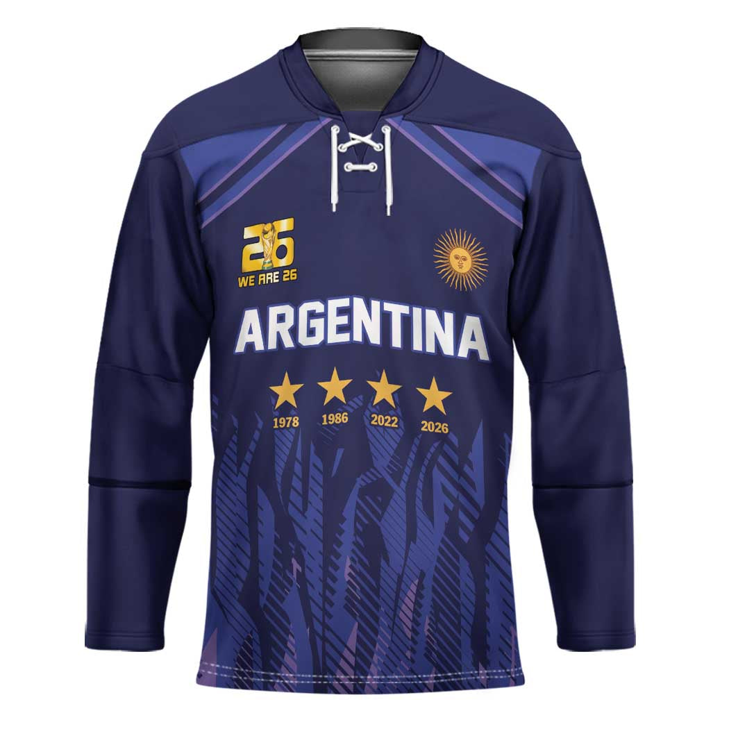World Football 2026 Argentina Custom Hockey Jersey Past Champions Future Legends Purple - Wonder Print Shop