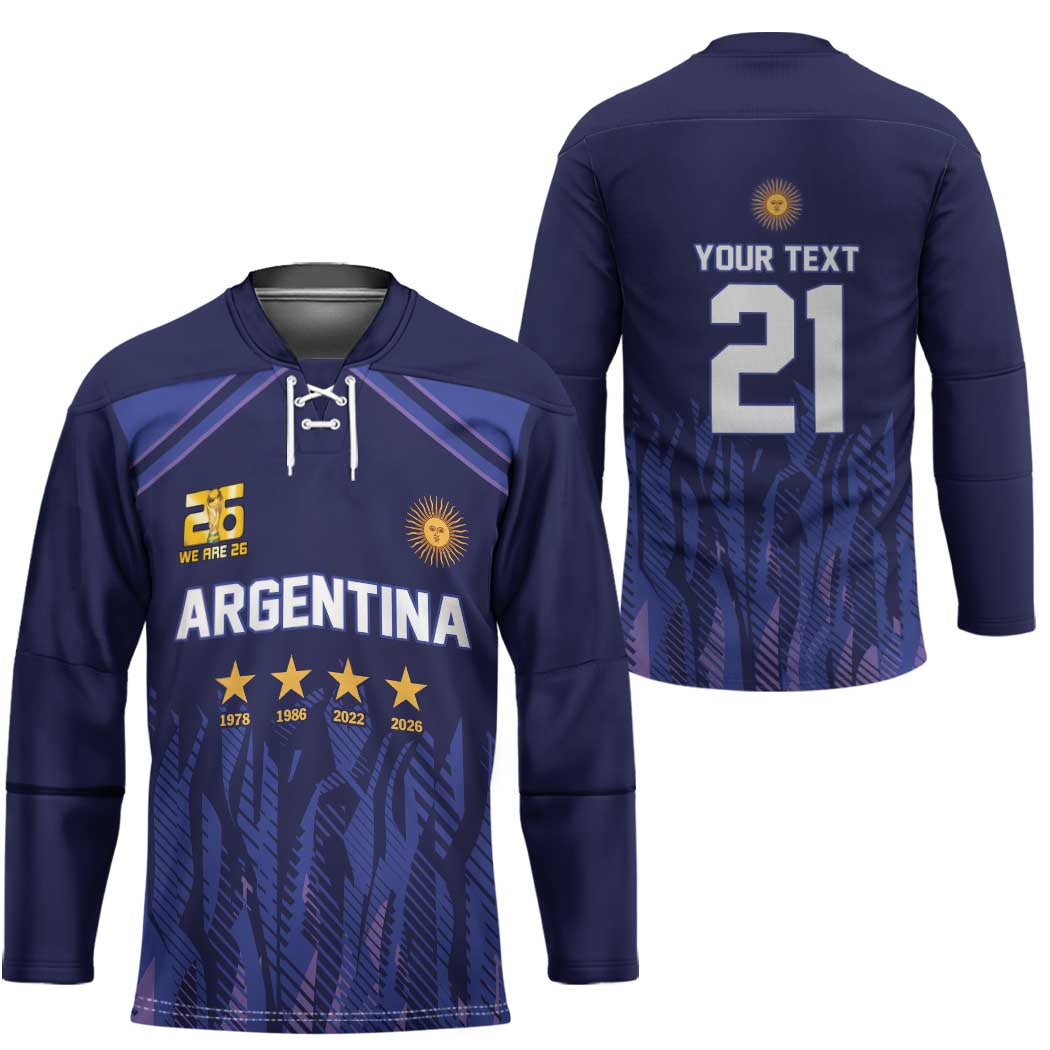 World Football 2026 Argentina Custom Hockey Jersey Past Champions Future Legends Purple - Wonder Print Shop