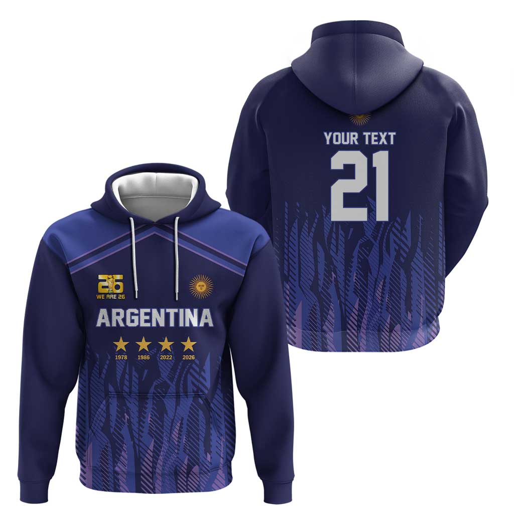 World Football 2026 Argentina Custom Hoodie Past Champions Future Legends Purple - Wonder Print Shop