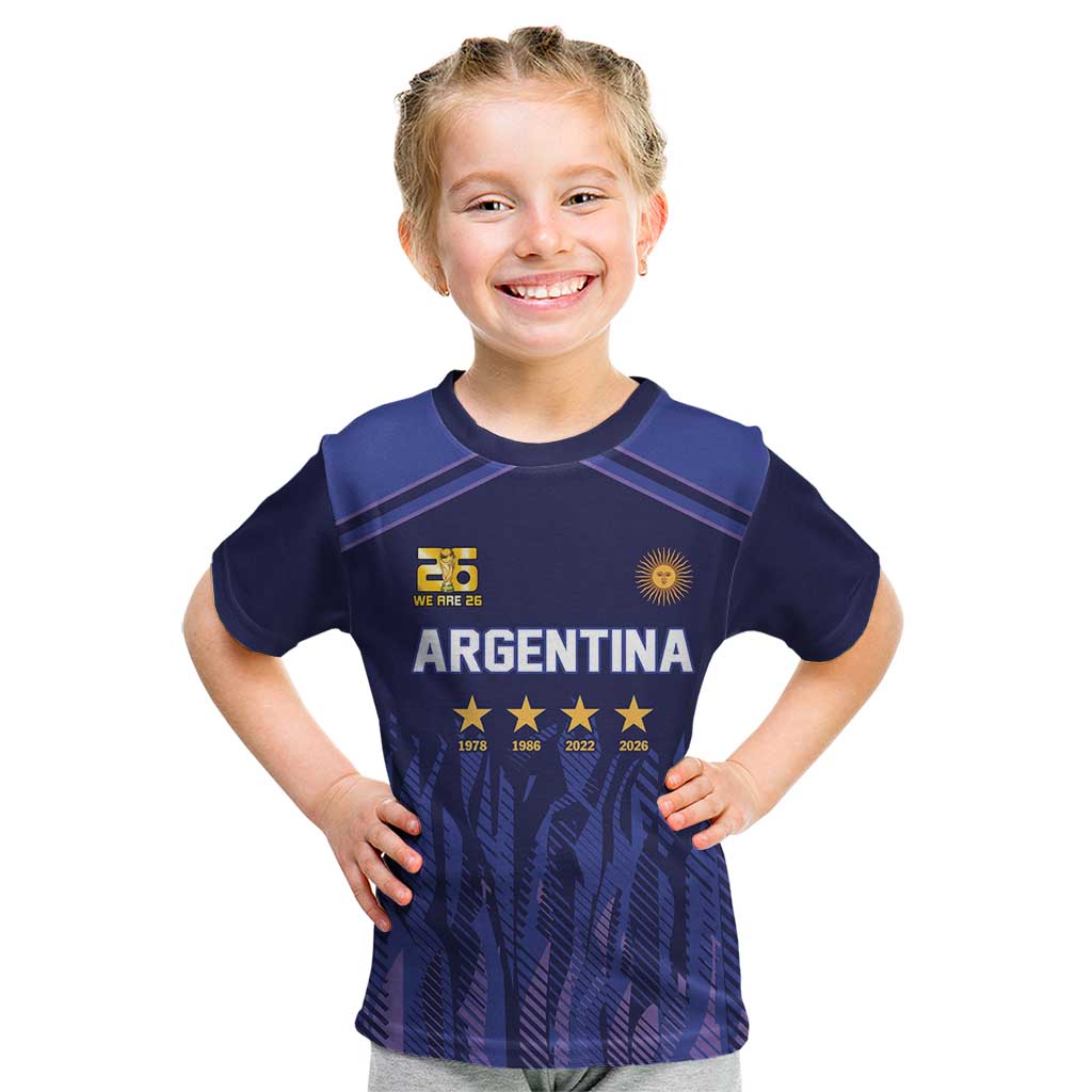 World Football 2026 Argentina Custom Kid T Shirt Past Champions Future Legends Purple - Wonder Print Shop