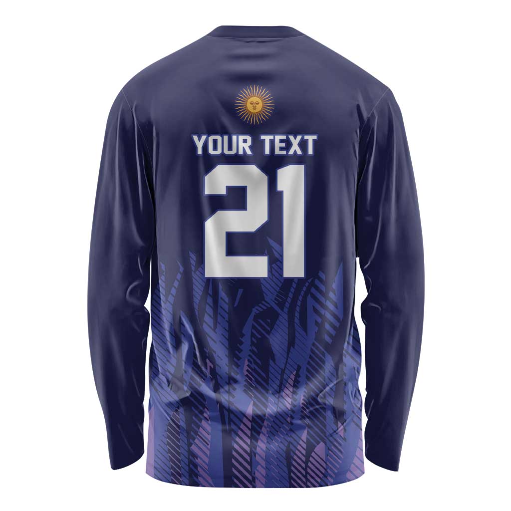 World Football 2026 Argentina Custom Long Sleeve Shirt Past Champions Future Legends Purple - Wonder Print Shop