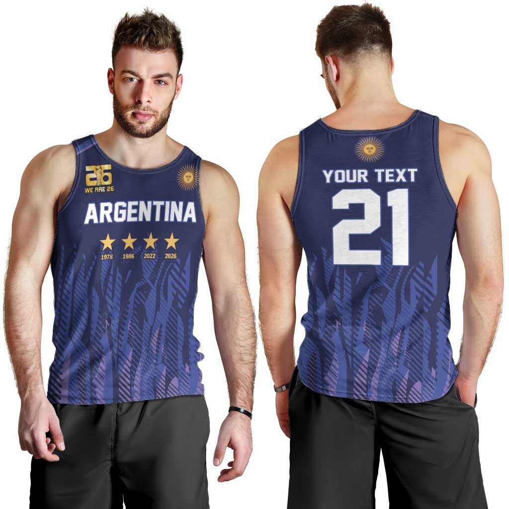 World Football 2026 Argentina Custom Men Tank Top Past Champions Future Legends Purple - Wonder Print Shop