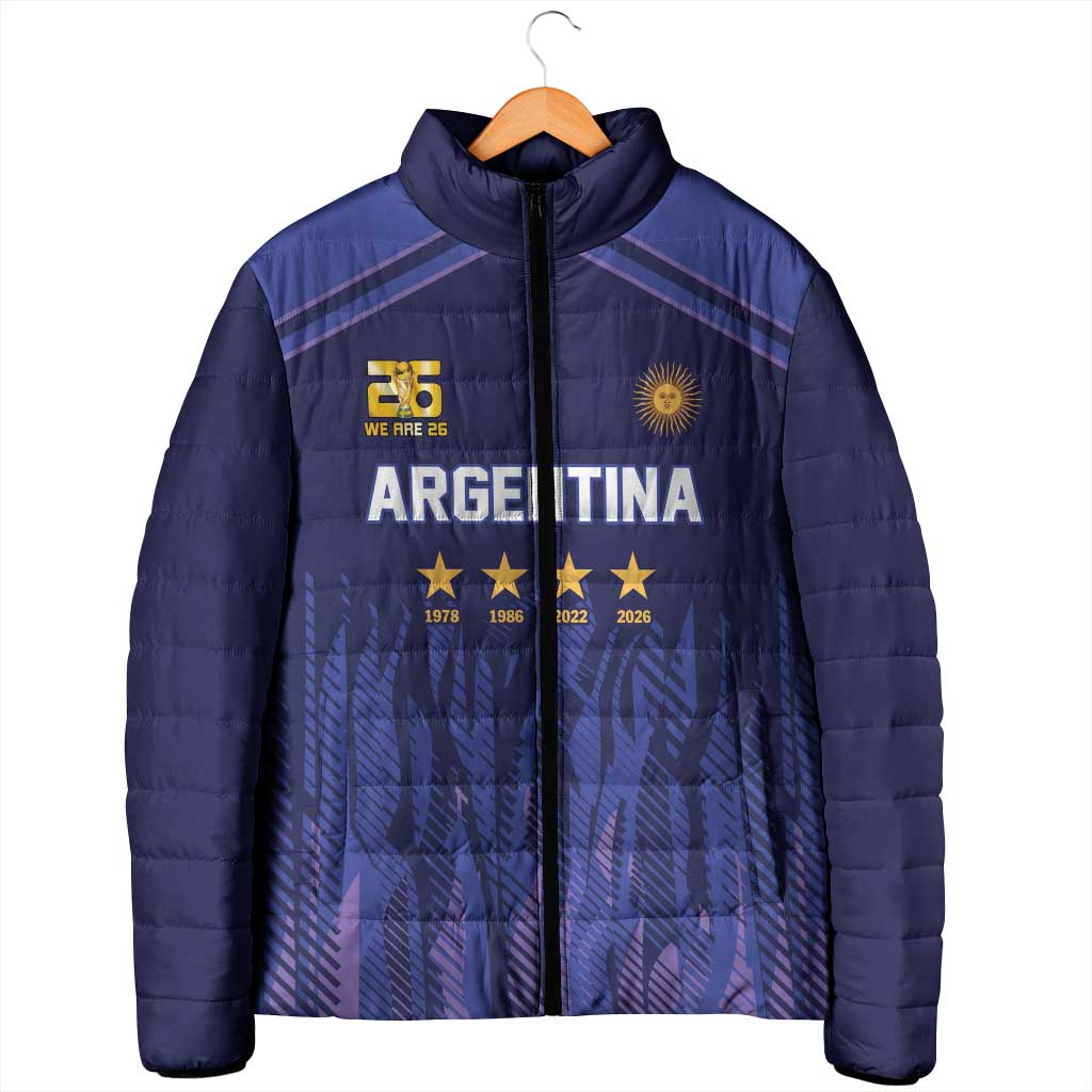 World Football 2026 Argentina Custom Padded Jacket Past Champions Future Legends Purple - Wonder Print Shop