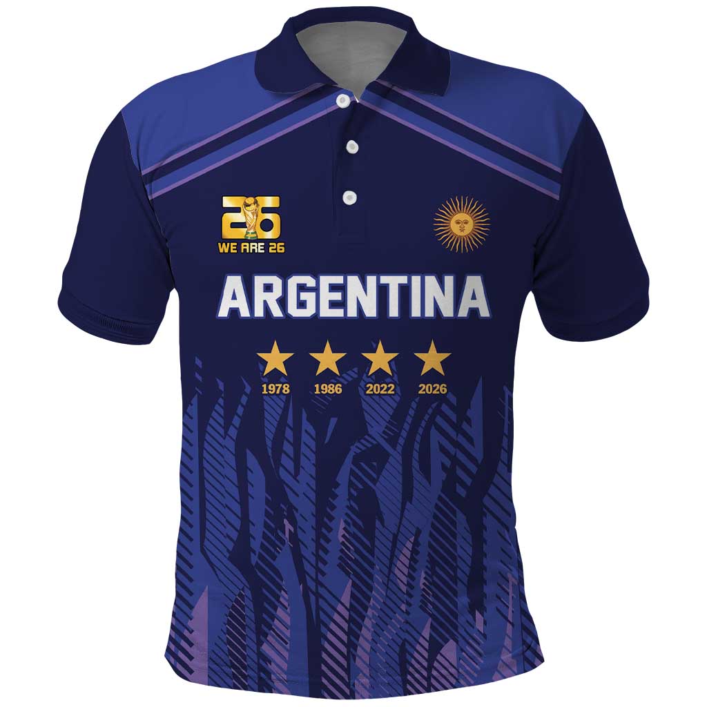World Football 2026 Argentina Custom Polo Shirt Past Champions Future Legends Purple - Wonder Print Shop