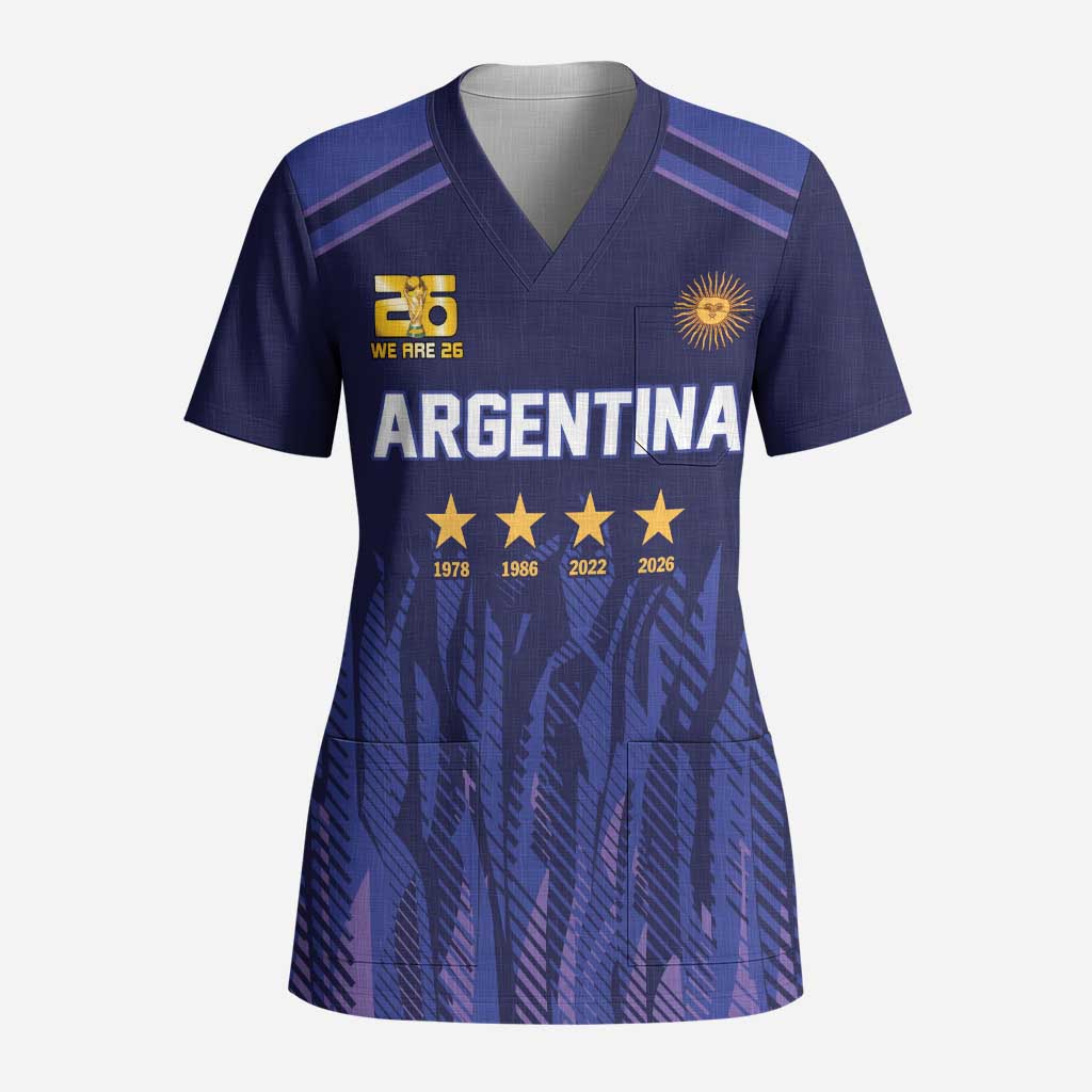 World Football 2026 Argentina Custom Scrub Top Past Champions Future Legends Purple - Wonder Print Shop