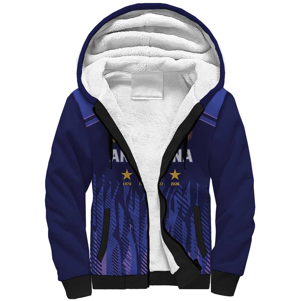World Football 2026 Argentina Custom Sherpa Hoodie Past Champions Future Legends Purple - Wonder Print Shop