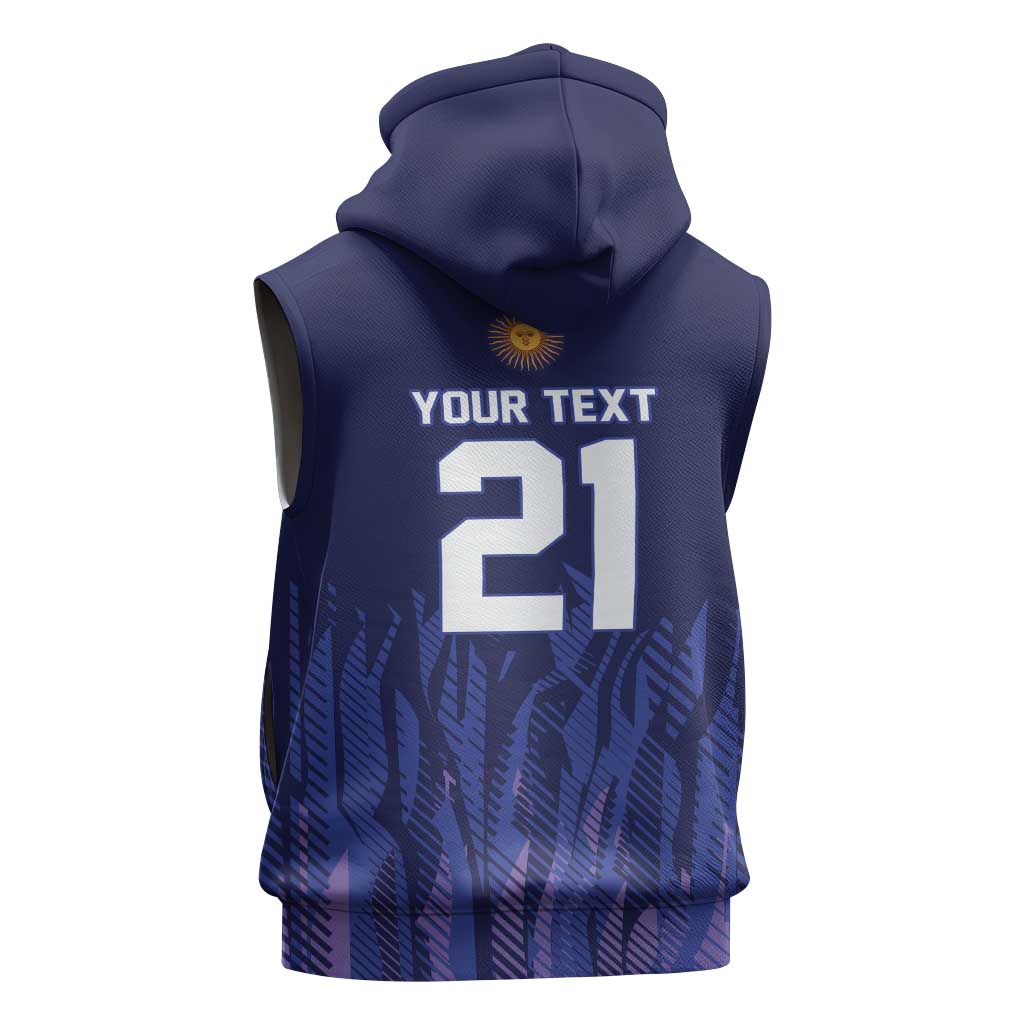 World Football 2026 Argentina Custom Sleeveless Hoodie Past Champions Future Legends Purple - Wonder Print Shop