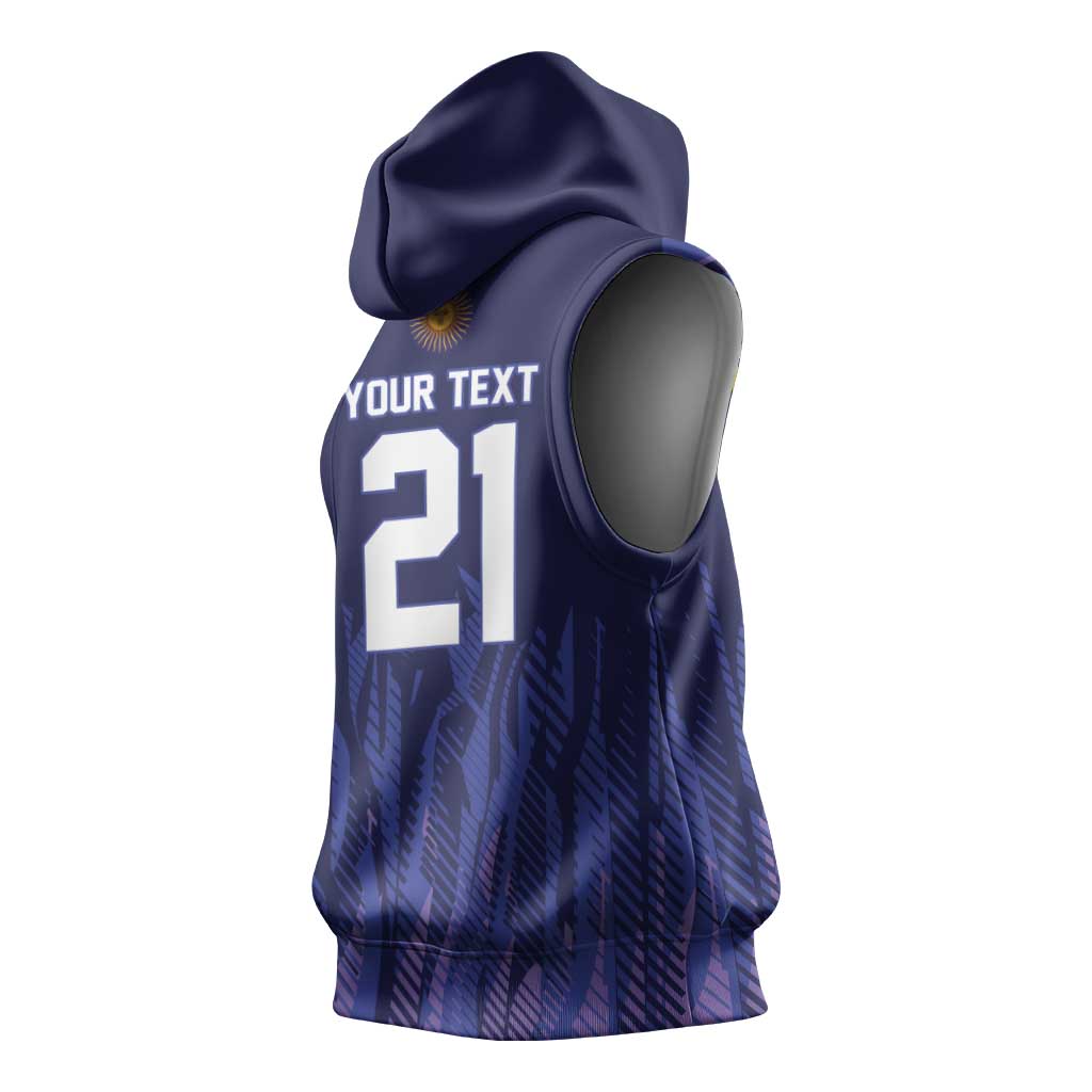 World Football 2026 Argentina Custom Sleeveless Hoodie Past Champions Future Legends Purple - Wonder Print Shop