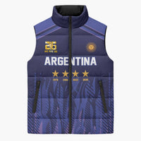 World Football 2026 Argentina Custom Sleeveless Puffer Jacket Past Champions Future Legends Purple - Wonder Print Shop