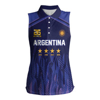 World Football 2026 Argentina Custom Women Sleeveless Polo Shirt Past Champions Future Legends Purple - Wonder Print Shop