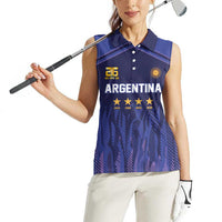 World Football 2026 Argentina Custom Women Sleeveless Polo Shirt Past Champions Future Legends Purple - Wonder Print Shop