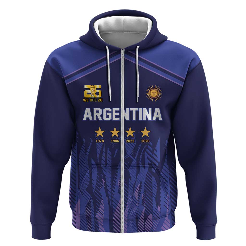 World Football 2026 Argentina Custom Zip Hoodie Past Champions Future Legends Purple - Wonder Print Shop
