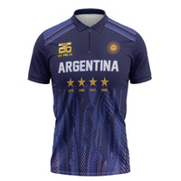 World Football 2026 Argentina Custom Zipper Polo Shirt Past Champions Future Legends Purple - Wonder Print Shop