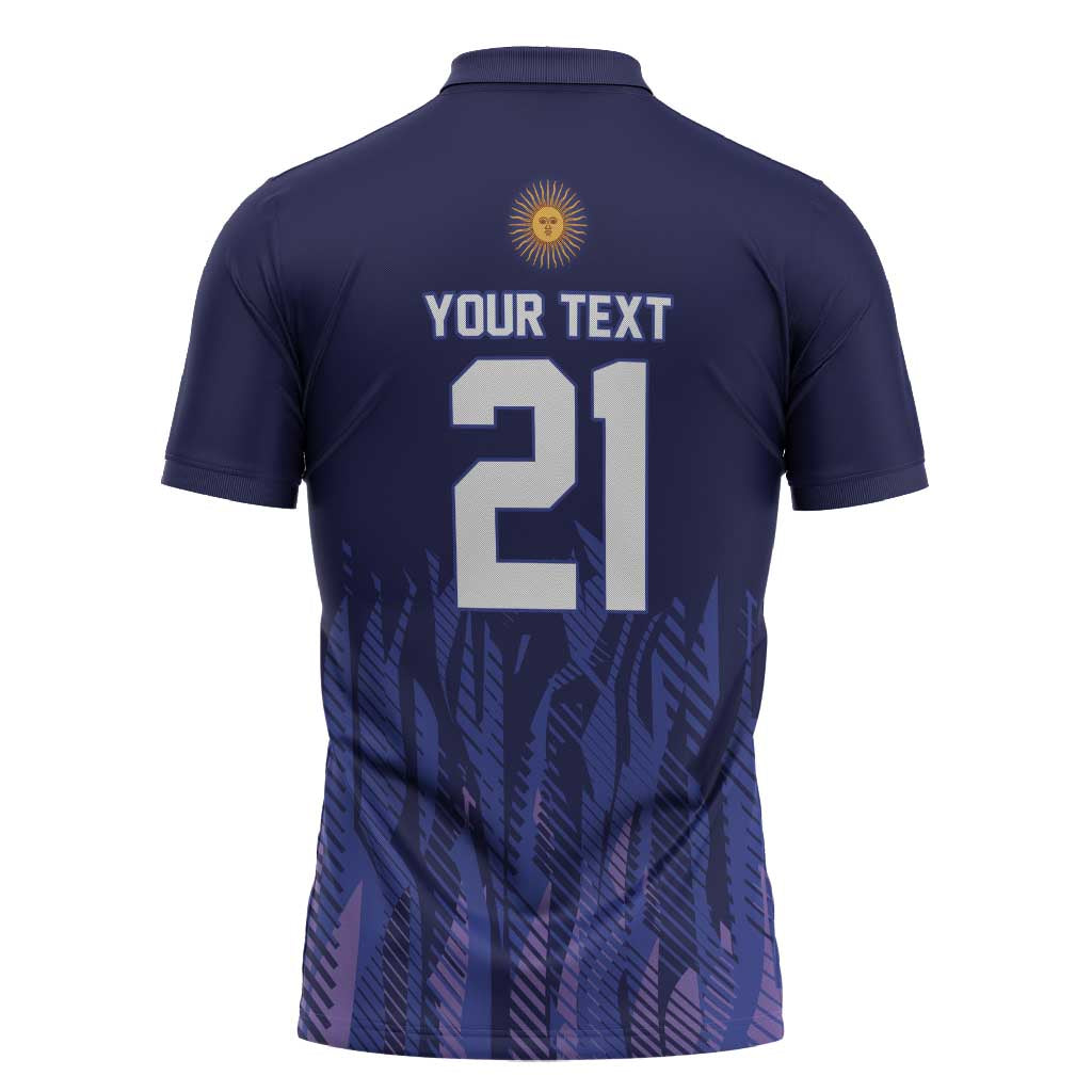 World Football 2026 Argentina Custom Zipper Polo Shirt Past Champions Future Legends Purple - Wonder Print Shop