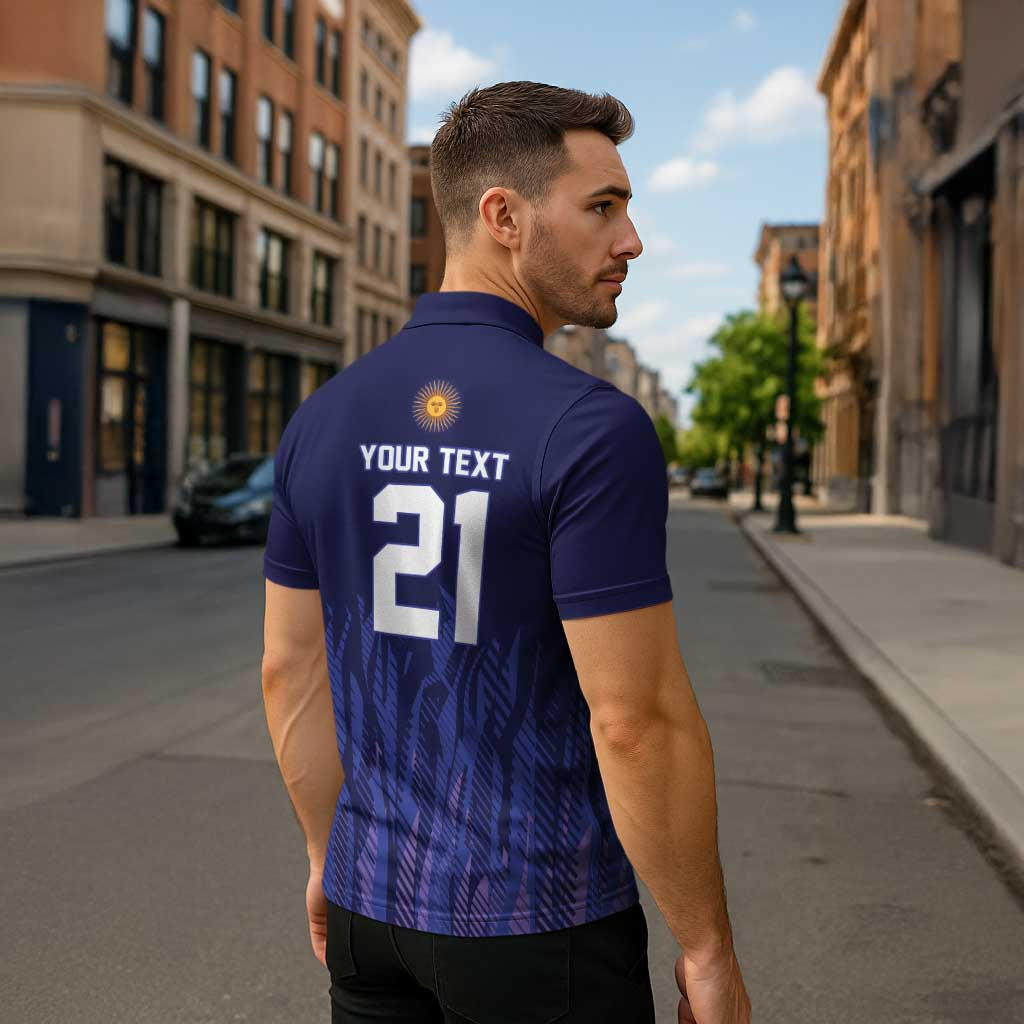 World Football 2026 Argentina Custom Zipper Polo Shirt Past Champions Future Legends Purple - Wonder Print Shop
