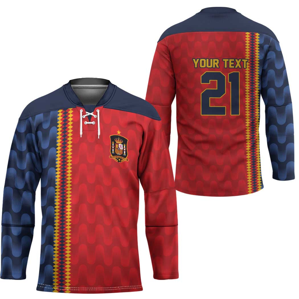 World Football 2026 Spain Custom Hockey Jersey Vamos a Espana - Wonder Print Shop