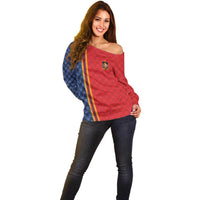 World Football 2026 Spain Custom Off Shoulder Sweater Vamos a Espana - Wonder Print Shop