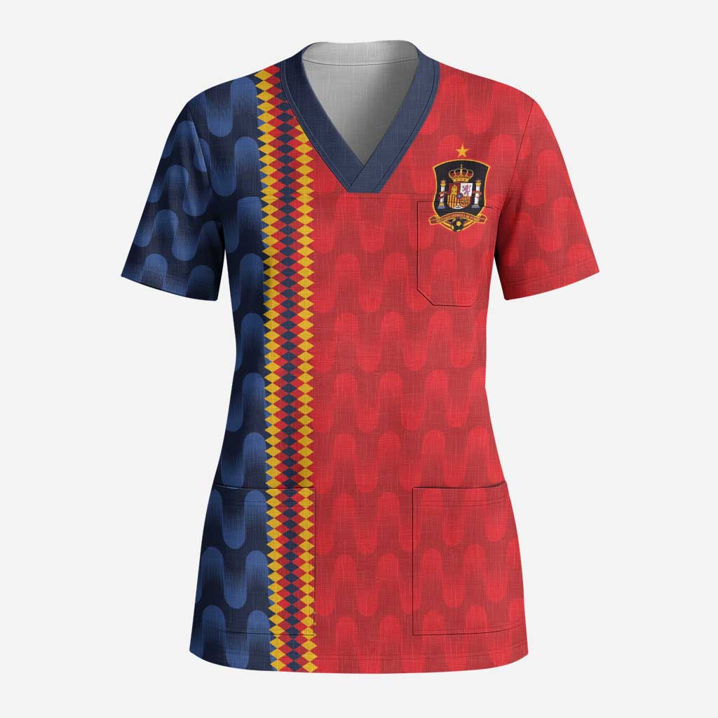 World Football 2026 Spain Custom Scrub Top Vamos a Espana - Wonder Print Shop