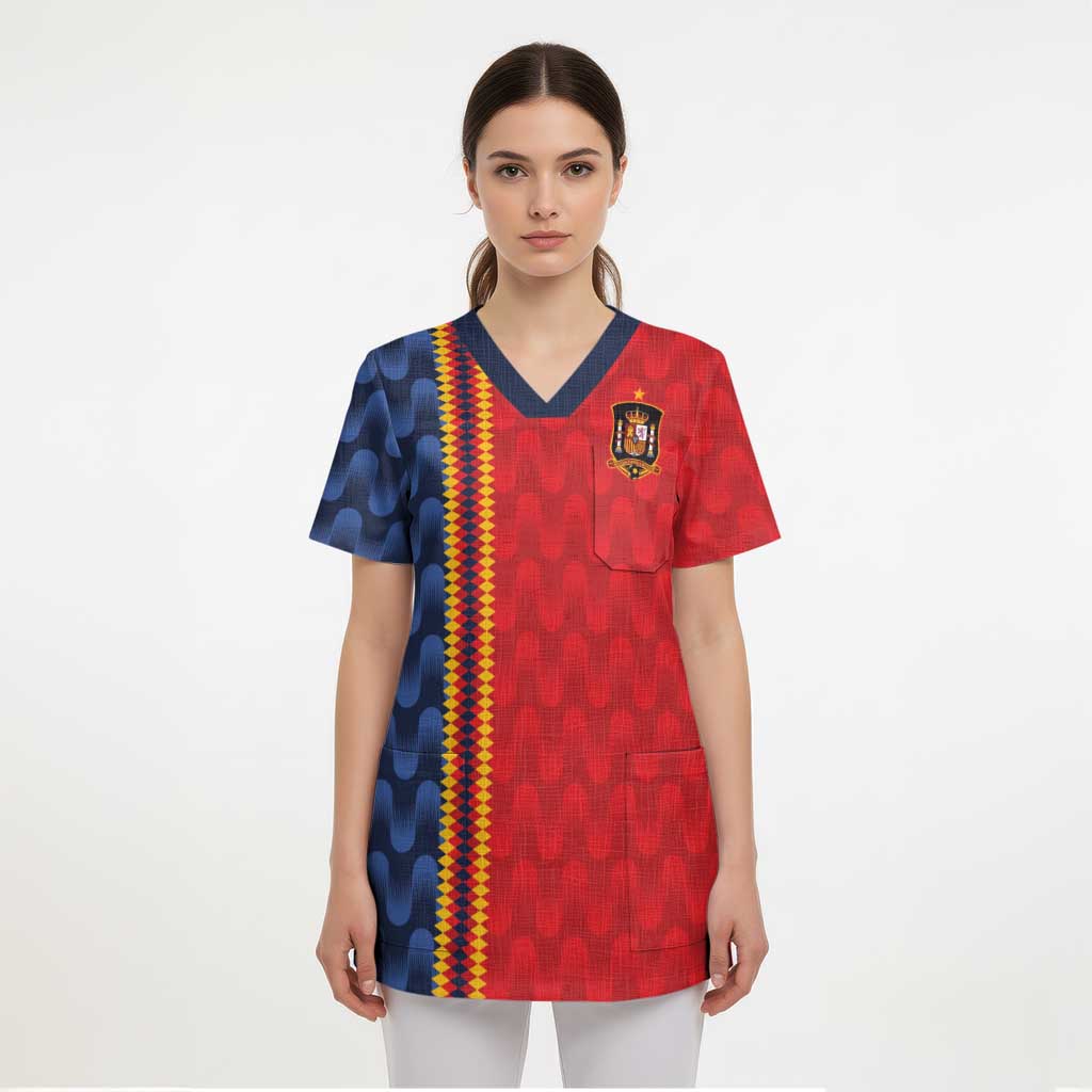 World Football 2026 Spain Custom Scrub Top Vamos a Espana - Wonder Print Shop