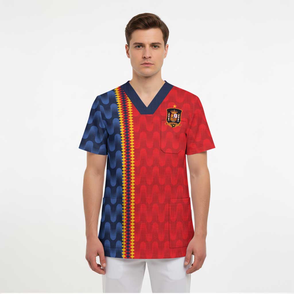 World Football 2026 Spain Custom Scrub Top Vamos a Espana - Wonder Print Shop