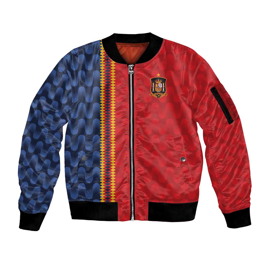 World Football 2026 Spain Custom Sleeve Zip Bomber Jacket Vamos a Espana - Wonder Print Shop