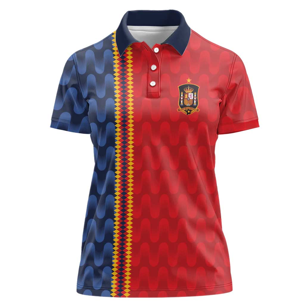 World Football 2026 Spain Custom Women Polo Shirt Vamos a Espana - Wonder Print Shop