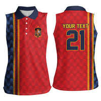 World Football 2026 Spain Custom Women Sleeveless Polo Shirt Vamos a Espana - Wonder Print Shop