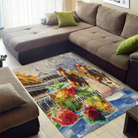 Personalized Kentucky Horse Race Area Rug With Mint Julep Cocktail LT9 - Wonder Print Shop