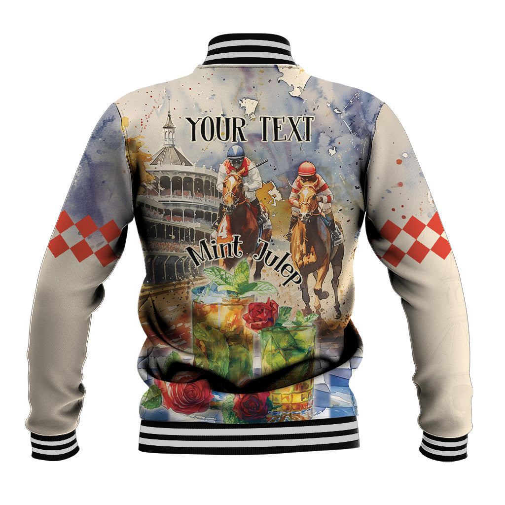 Personalized Kentucky Horse Race Baseball Jacket With Mint Julep Cocktail LT9 - Wonder Print Shop