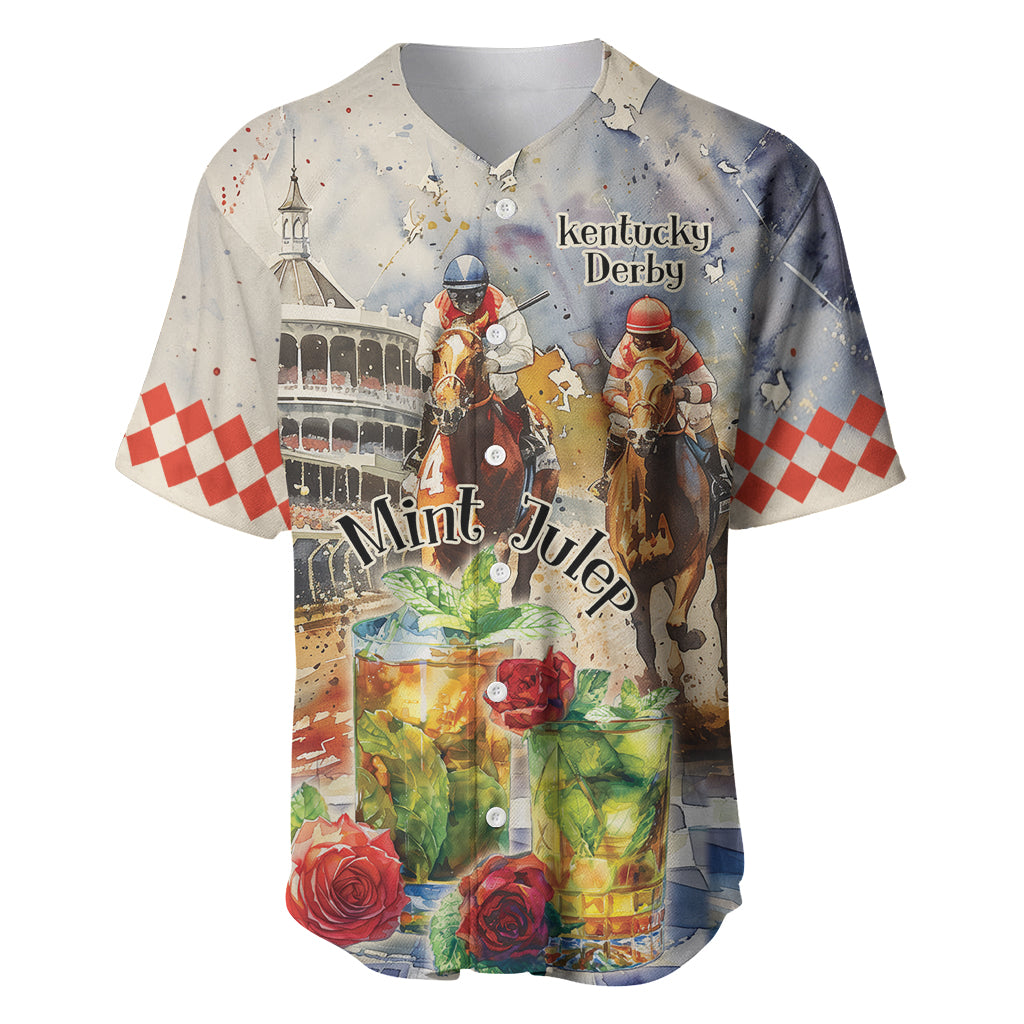 Personalized Kentucky Horse Race Baseball Jersey With Mint Julep Cocktail LT9 - Wonder Print Shop