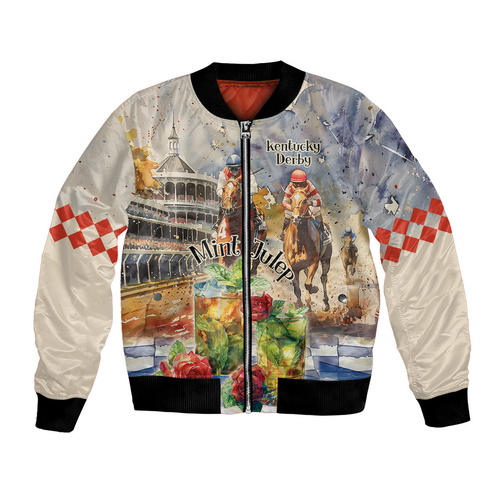 Personalized Kentucky Horse Race Bomber Jacket With Mint Julep Cocktail LT9 - Wonder Print Shop