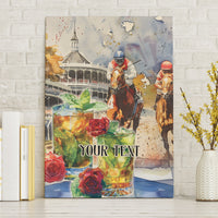 Personalized Kentucky Horse Race Canvas Wall Art With Mint Julep Cocktail LT9 - Wonder Print Shop