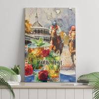 Personalized Kentucky Horse Race Canvas Wall Art With Mint Julep Cocktail LT9 - Wonder Print Shop
