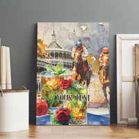 Personalized Kentucky Horse Race Canvas Wall Art With Mint Julep Cocktail LT9 - Wonder Print Shop