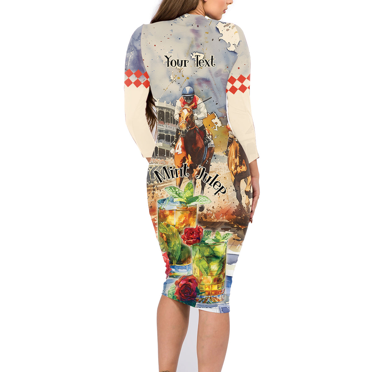 Personalized Kentucky Horse Race Family Matching Long Sleeve Bodycon Dress and Hawaiian Shirt With Mint Julep Cocktail LT9 - Wonder Print Shop