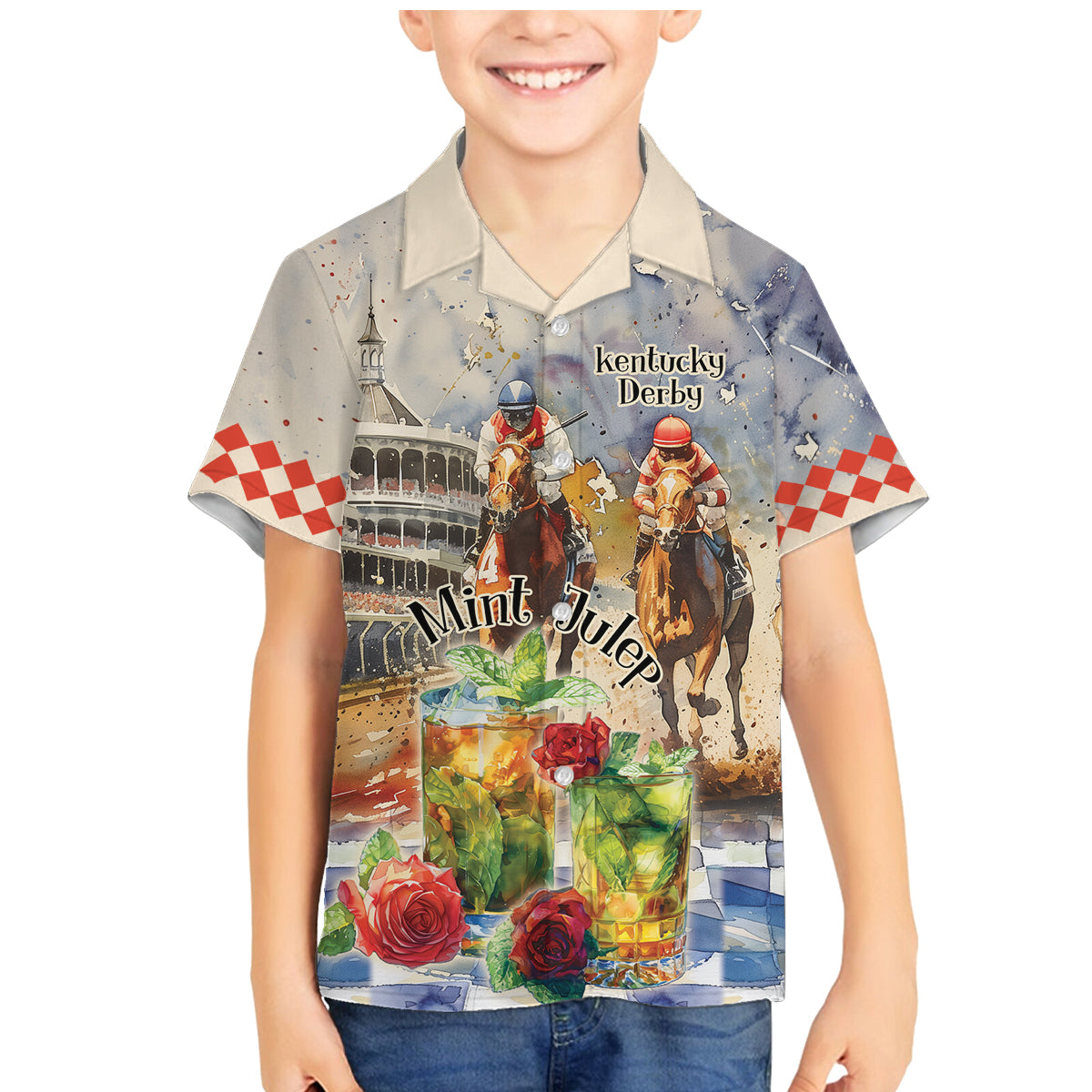 Personalized Kentucky Horse Race Family Matching Mermaid Dress and Hawaiian Shirt With Mint Julep Cocktail LT9 - Wonder Print Shop