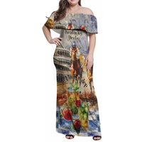 Personalized Kentucky Horse Race Family Matching Off Shoulder Maxi Dress and Hawaiian Shirt With Mint Julep Cocktail LT9 - Wonder Print Shop