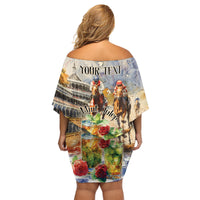 Personalized Kentucky Horse Race Family Matching Off Shoulder Short Dress and Hawaiian Shirt With Mint Julep Cocktail LT9 - Wonder Print Shop