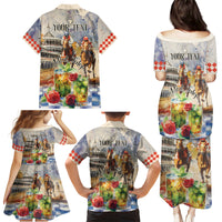 Personalized Kentucky Horse Race Family Matching Puletasi and Hawaiian Shirt With Mint Julep Cocktail - Wonder Print Shop