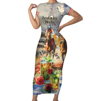 Personalized Kentucky Horse Race Family Matching Short Sleeve Bodycon Dress and Hawaiian Shirt With Mint Julep Cocktail - Wonder Print Shop