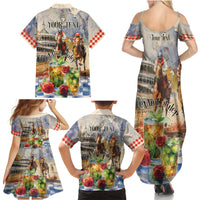 Personalized Kentucky Horse Race Family Matching Summer Maxi Dress and Hawaiian Shirt With Mint Julep Cocktail - Wonder Print Shop