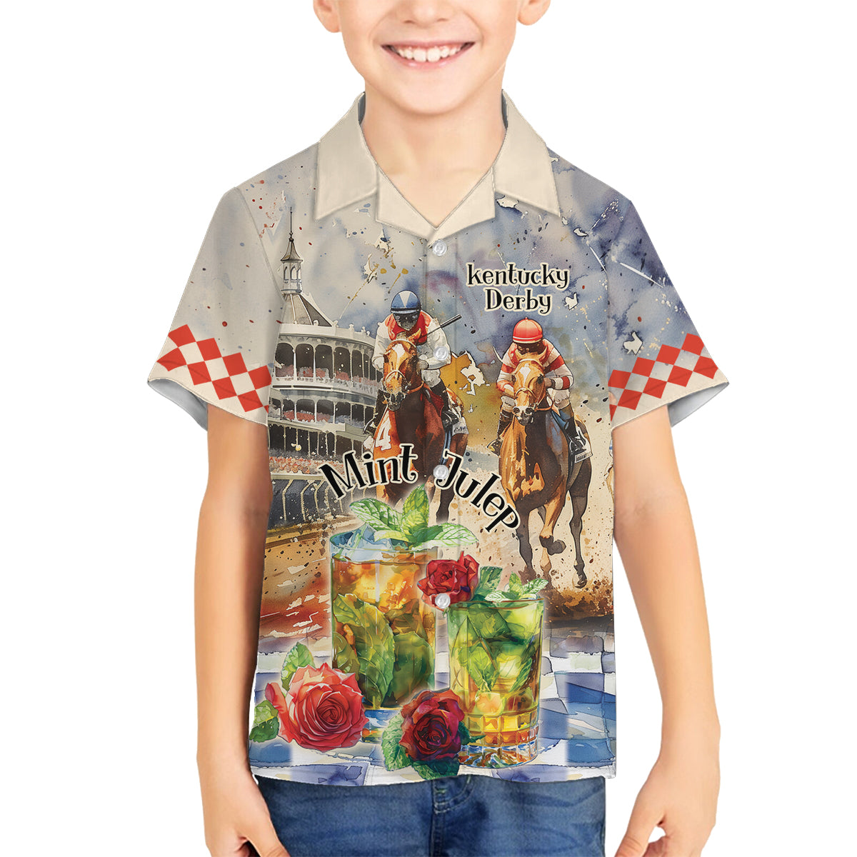 Personalized Kentucky Horse Race Family Matching Summer Maxi Dress and Hawaiian Shirt With Mint Julep Cocktail - Wonder Print Shop