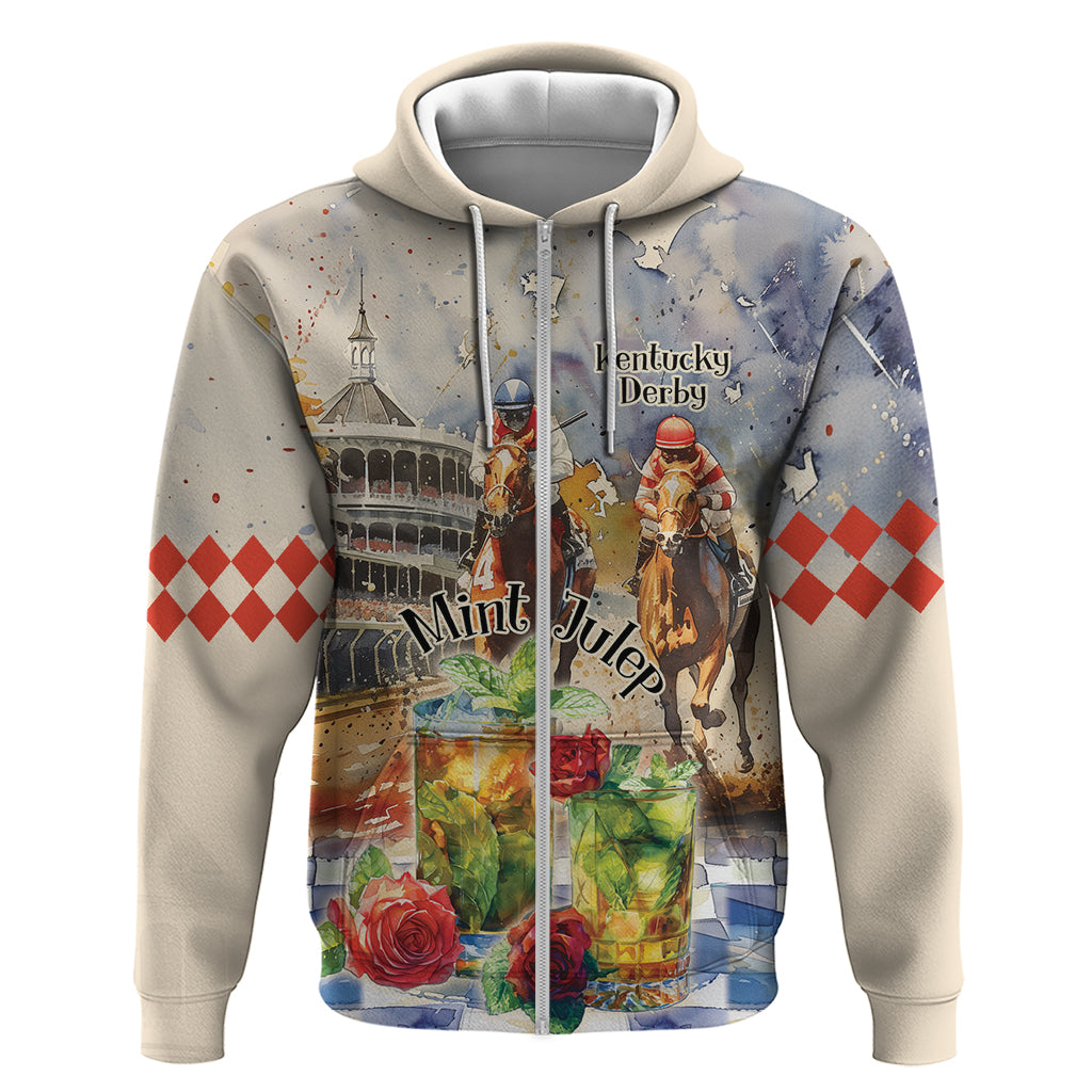 Personalized Kentucky Horse Race Hoodie With Mint Julep Cocktail - Wonder Print Shop