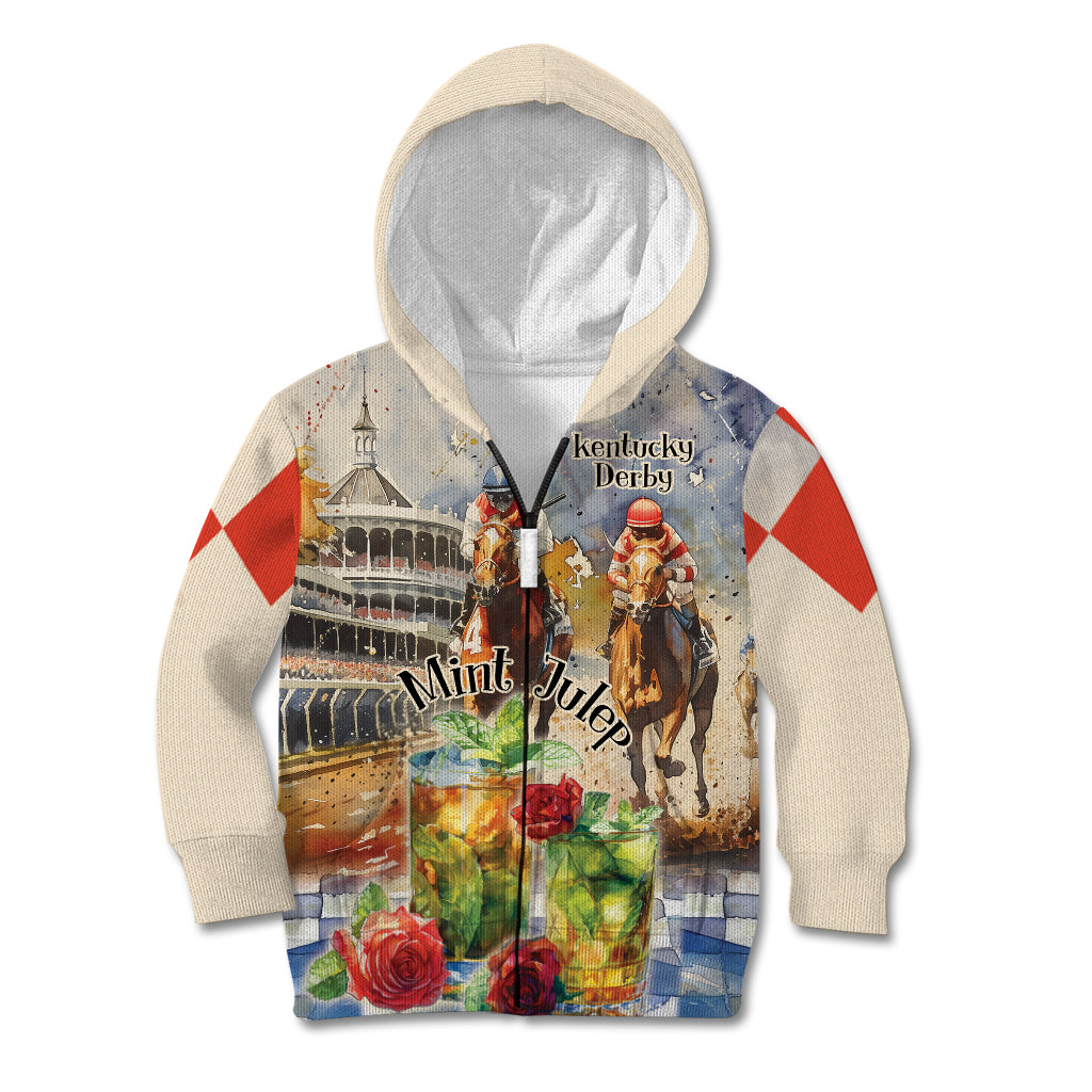 Personalized Kentucky Horse Race Kid Hoodie With Mint Julep Cocktail - Wonder Print Shop