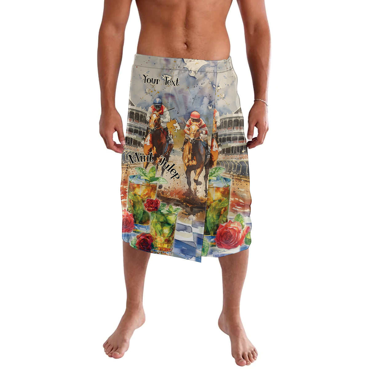 Personalized Kentucky Horse Race Lavalava With Mint Julep Cocktail - Wonder Print Shop