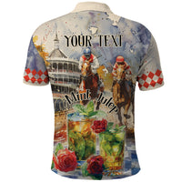 Personalized Kentucky Horse Race Polo Shirt With Mint Julep Cocktail - Wonder Print Shop