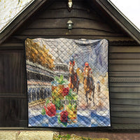 Personalized Kentucky Horse Race Quilt With Mint Julep Cocktail - Wonder Print Shop