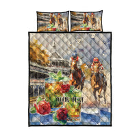 Personalized Kentucky Horse Race Quilt Bed Set With Mint Julep Cocktail - Wonder Print Shop