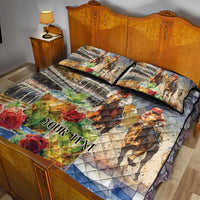 Personalized Kentucky Horse Race Quilt Bed Set With Mint Julep Cocktail - Wonder Print Shop