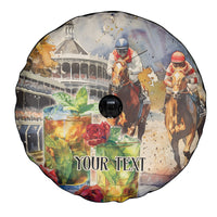 Personalized Kentucky Horse Race Spare Tire Cover With Mint Julep Cocktail - Wonder Print Shop